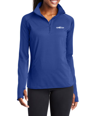 Ladies' Royal Qtr Zip Pullover PMC Logo