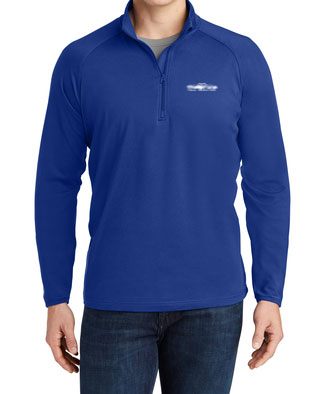 Mens' Royal Qtr Zip Pullover PMC Logo
