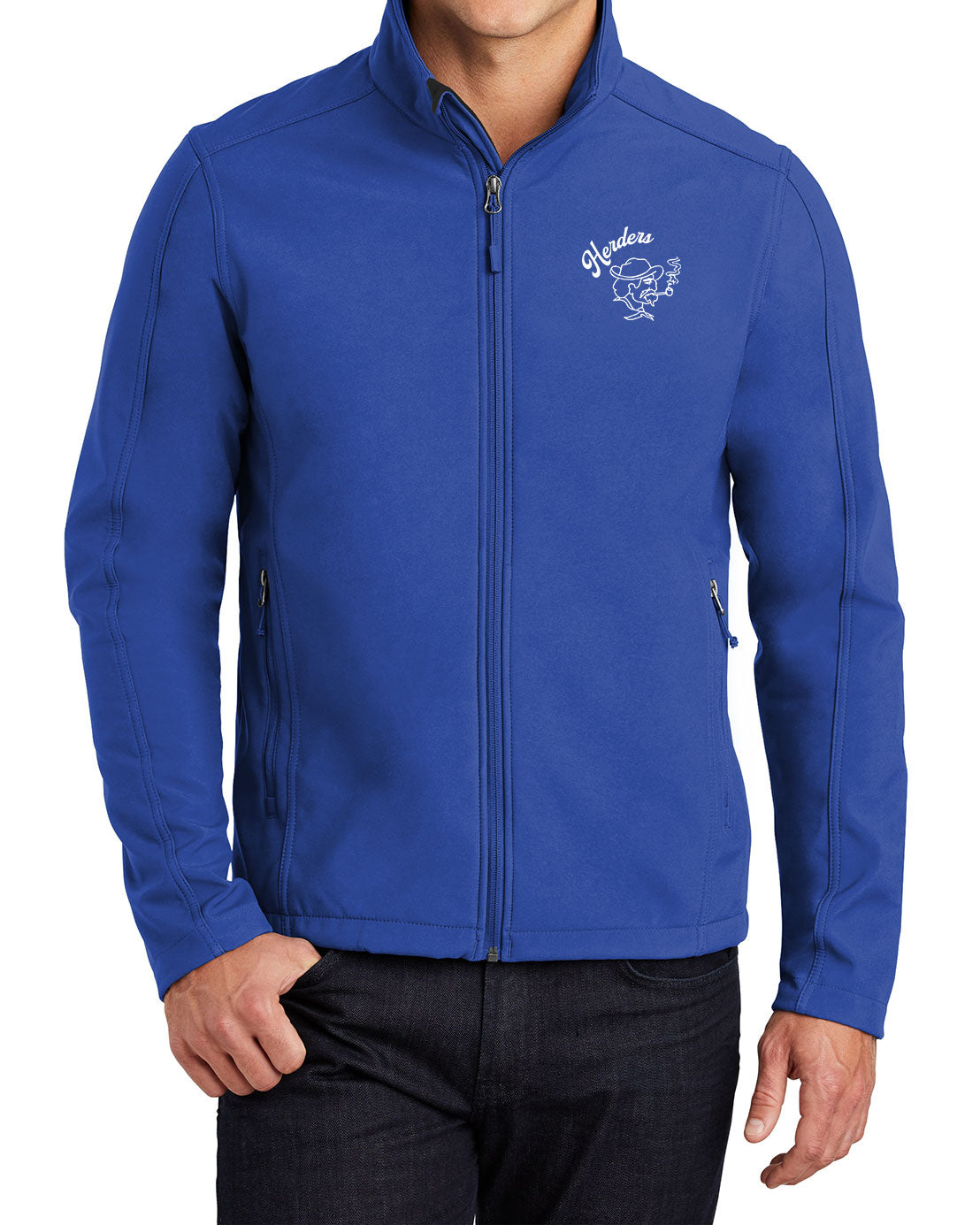 Men's True Soft Shell Royal Jacket Embroidered with Cursive Herder