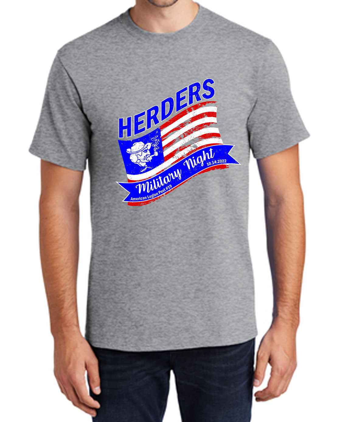 Mens Athletic Heather Herders Legion Military Night T-Shirt