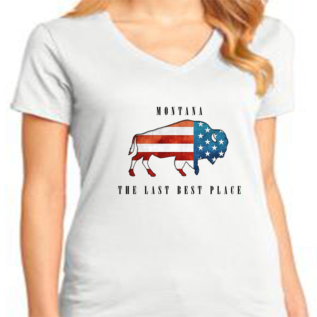 Bison American Flag T-Shirt